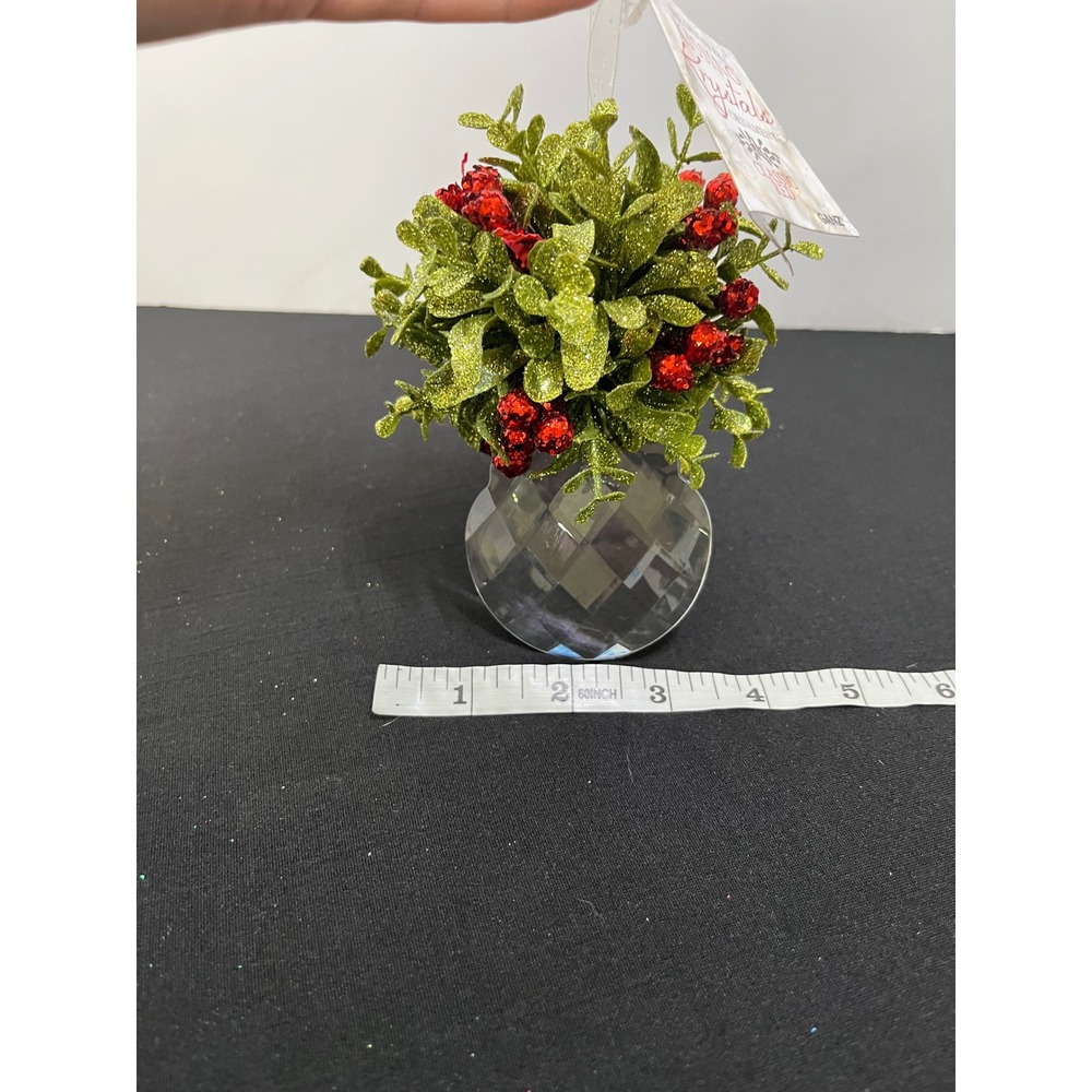 Ganz Kissing Krystals Mistletoe Ornament Classic Red 5 Inch GZKK10 New With Tags - Picture 8 of 8